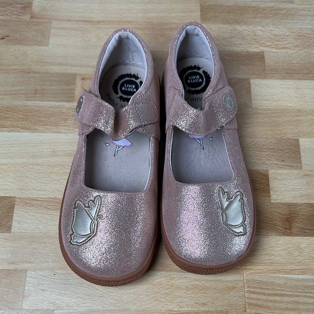 Livie & Luca Pink Dress Shoes with Strap and Perforated Design